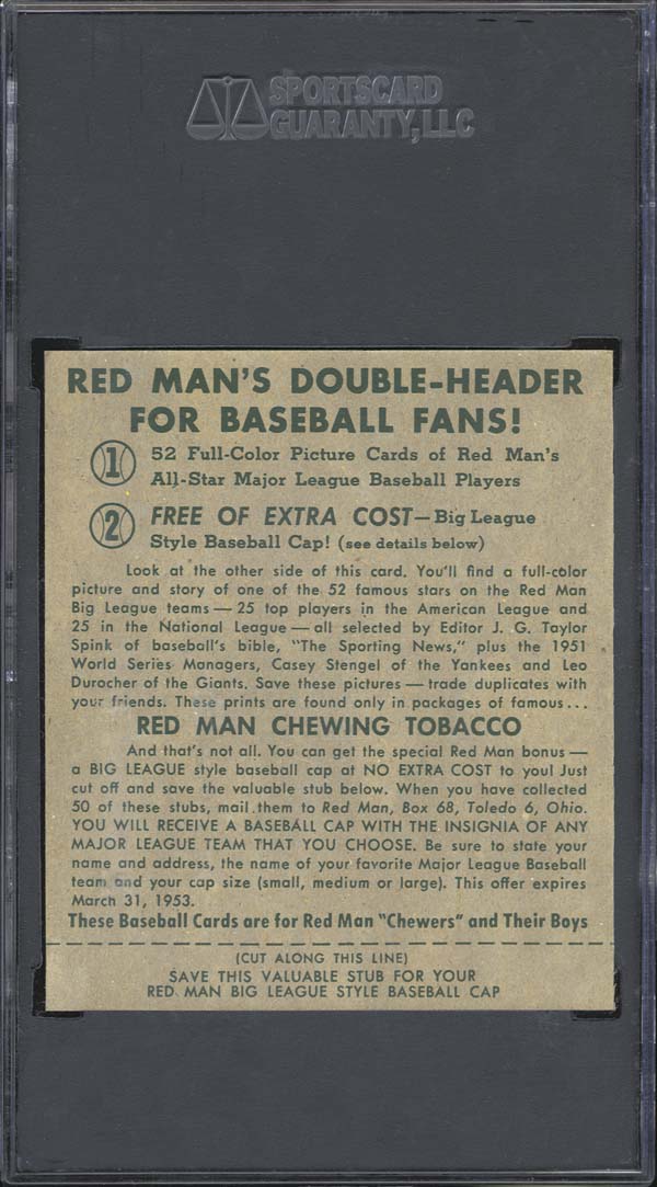 1952 Red Man Tobacco Pee Wee Reese