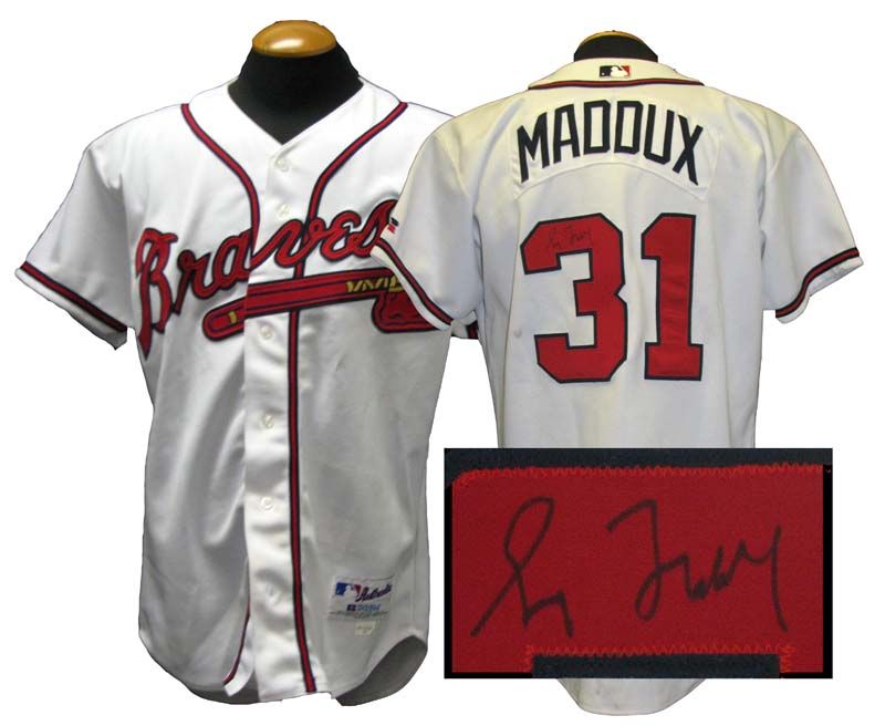Mike Maddux Autographed Game Used Home Alternate Jersey w/ Red