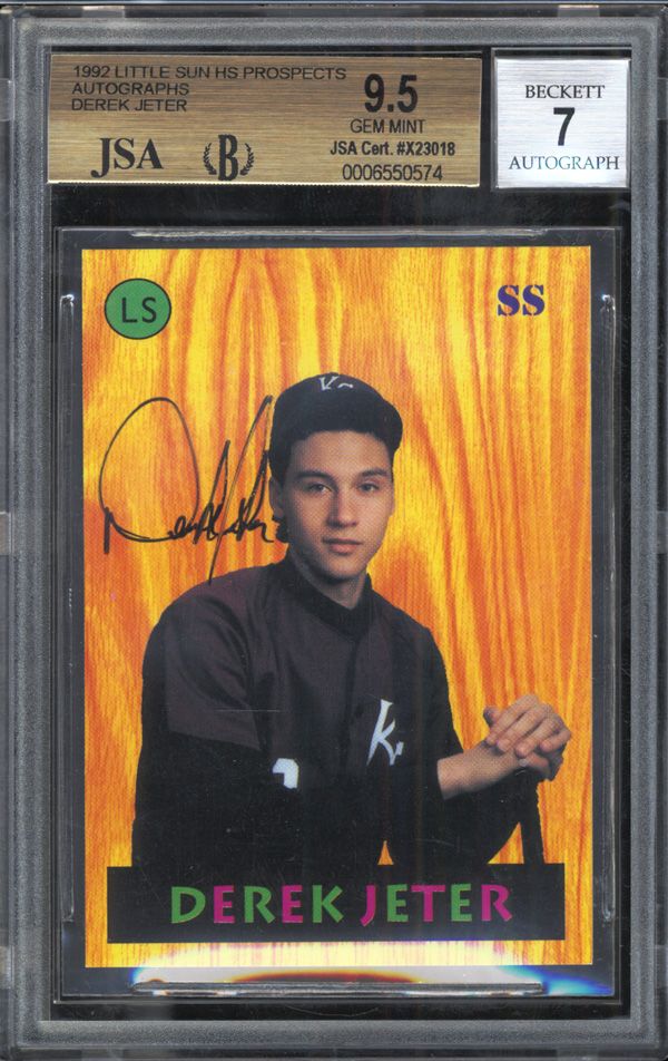 1992 Little Sun High School Prospects Derek Jeter (Autographed