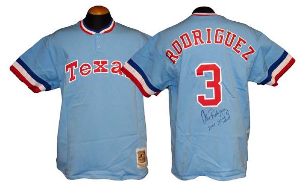 Lot Detail - 2001 Alex Rodriguez Texas Rangers Game-Used Throwback Jersey