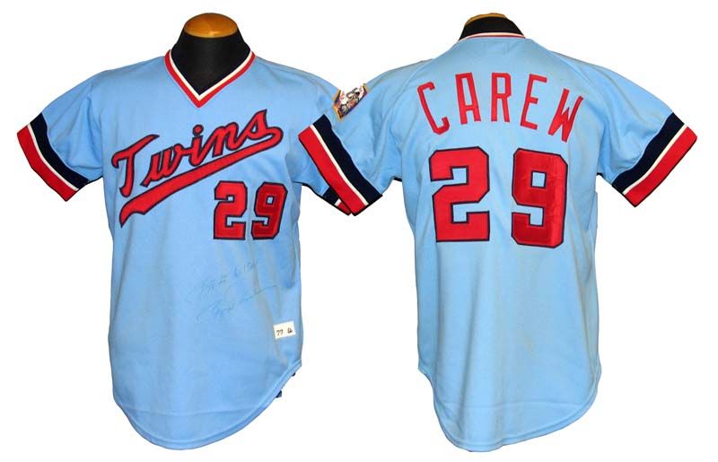 Lot Detail - 1977 Rod Carew Minnesota Twins Game-Used Signed Road