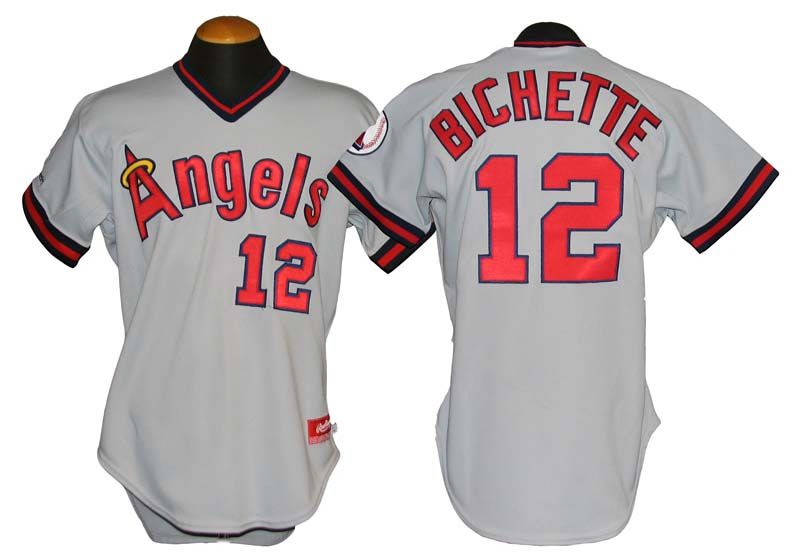 1990 California Angels Dante Bichette #19 Game Used Blue Jersey BP USA  Patch 227