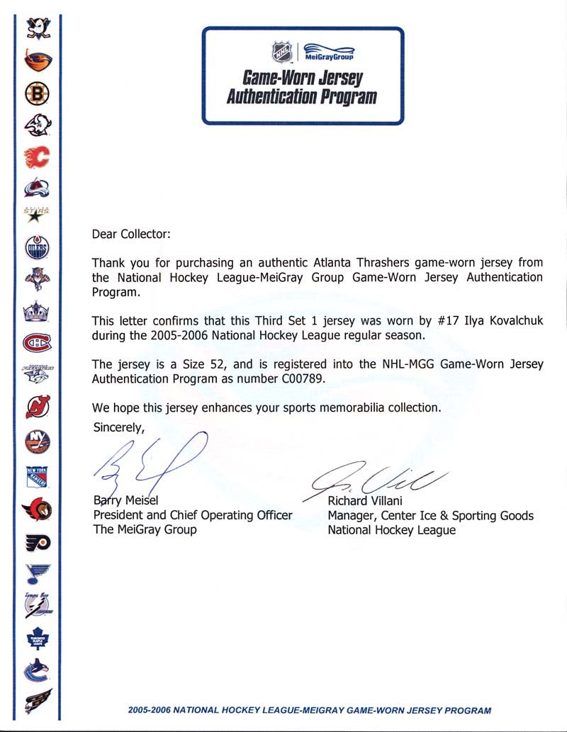 2007-08 Ilya Kovalchuk Atlanta Thrashers Game Worn Jersey – “Atlanta 2008  All Star” - All Star Season - Career Best 52-Goal Season - Photo Match –  Team Letter