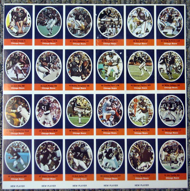 1972 Sunoco Football Stamp Dick Butkus - Chicago Bears