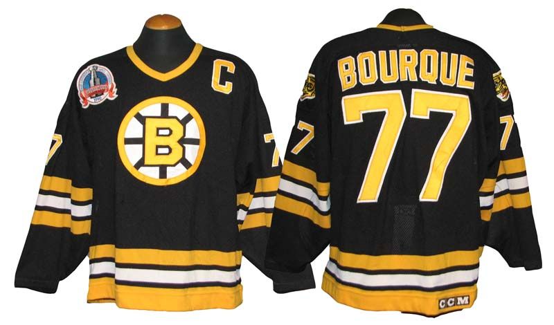 Ray Bourque Boston Bruins Mitchell & Ness White 1989/90 Captain Patch Blue  Line Jersey