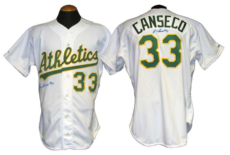 Lot Detail - 1990 Jose Canseco Oakland Athletics Game-Used and Signed Jersey  LOA JSA