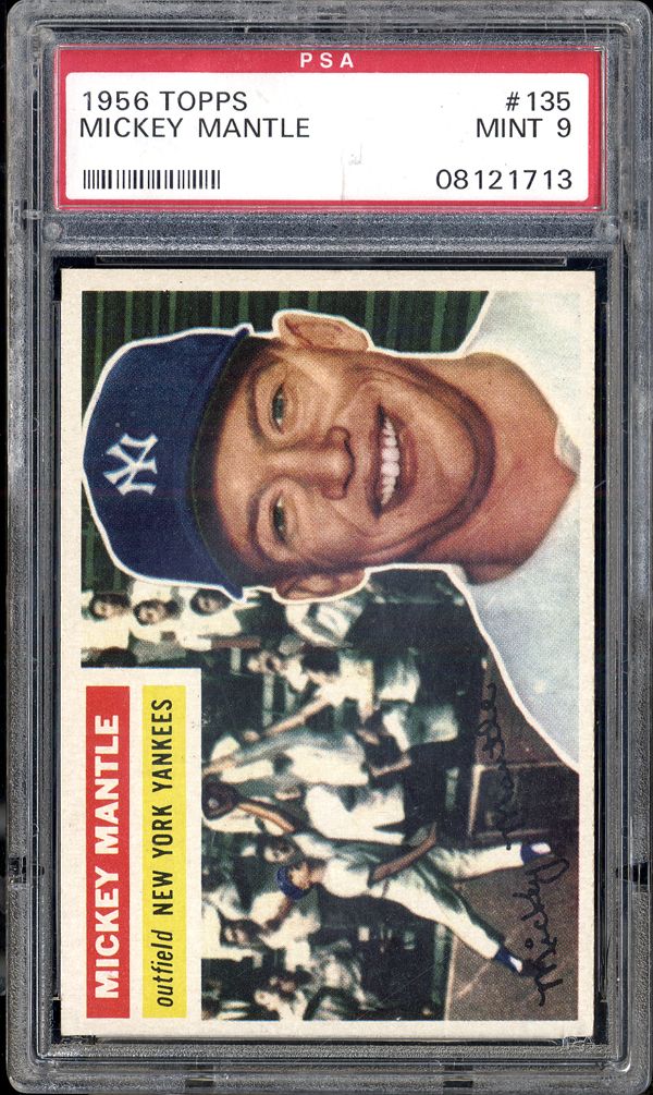 Lot Detail - 1956 Topps #135 Mickey Mantle Signed Card – PSA/DNA MINT 9  Signature!