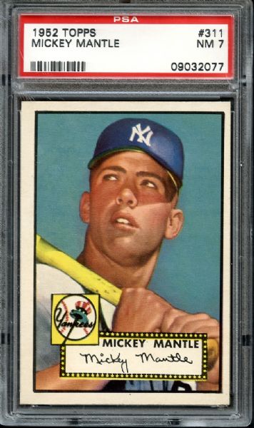 1952 Topps #311 Mickey Mantle PSA 7 NM
