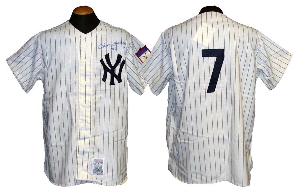 Mickey Mantle Signed 1951 New York Yankees 31x38 Mitchell & Ness