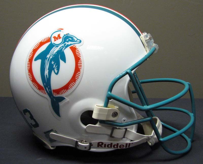 1991 Dan Marino Game Worn, Signed Miami Dolphins Helmet - With Team, Lot  #81337