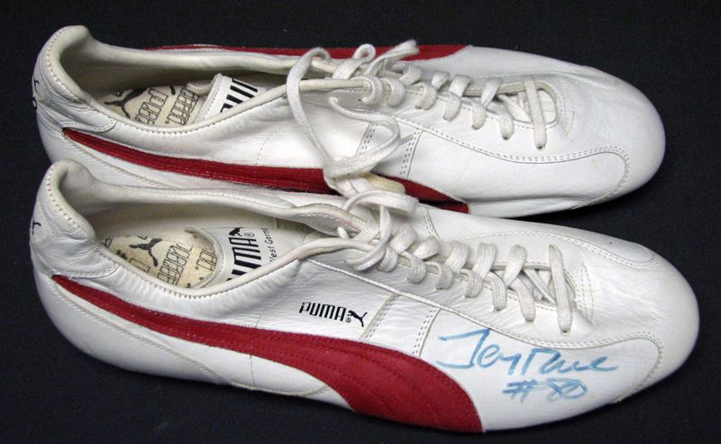 Mid 1990's Jerry Rice Game Worn, Signed Cleats. Football