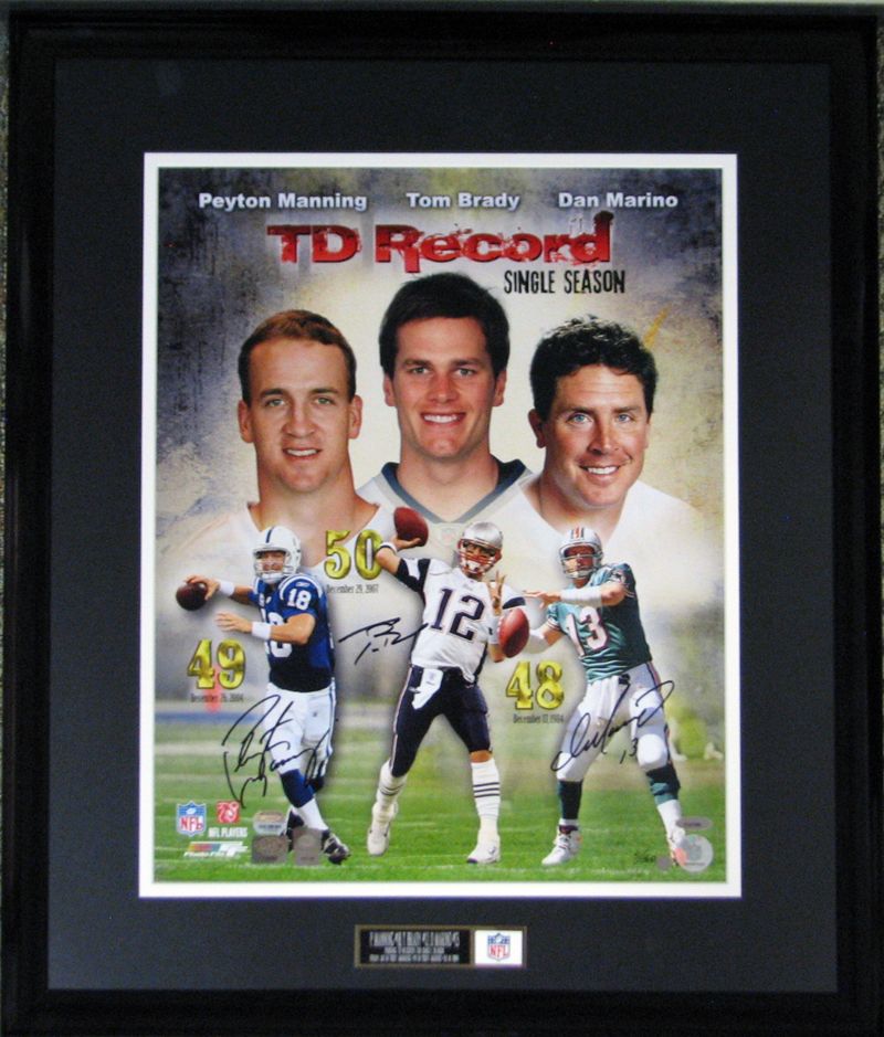 Lot Detail - Peyton Manning/Tom Brady/Dan Marino Signed 16x20