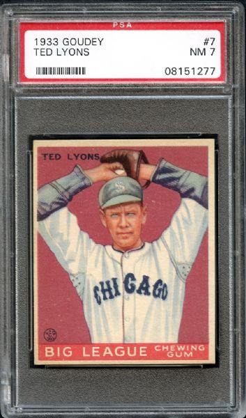 1933 Goudey #7 Ted Lyons PSA 7 NM