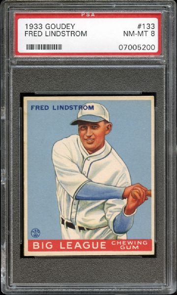 1933 Goudey #133 Fred Lindstrom PSA 8 NM/MT