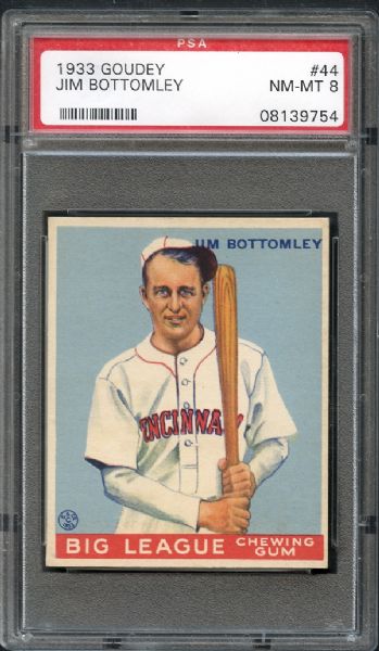 1933 Goudey #44 Jim Bottomley PSA 8 NM/MT