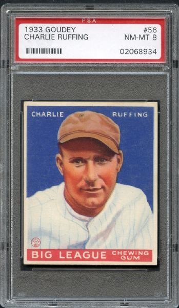 1933 Goudey #56 Charlie Ruffing PSA 8 NM/MT