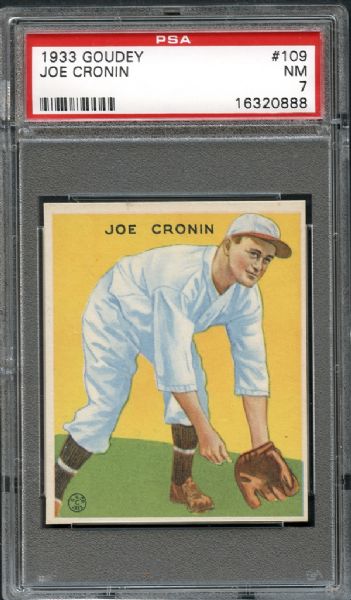 1933 Goudey #109 Joe Cronin PSA 7 NM