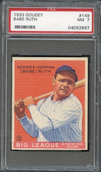 1933 Goudey #149 Babe Ruth PSA 7 NM