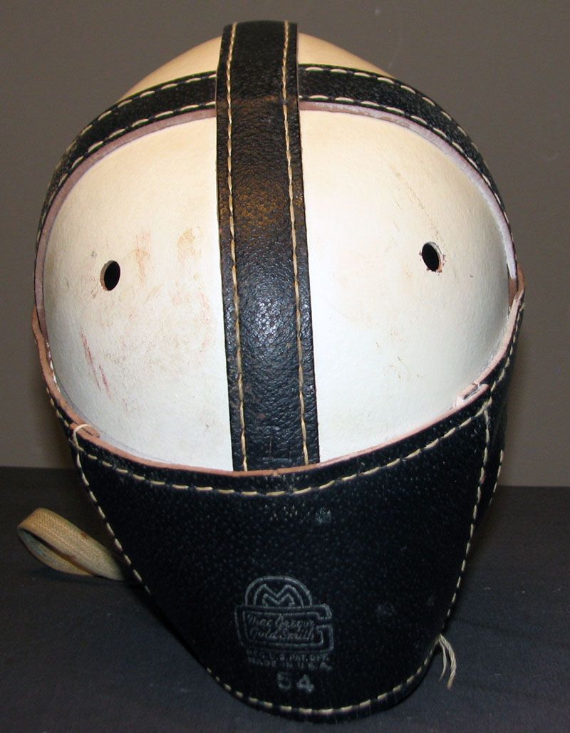 Vintage Circa 1930s-40s Reach Leather Football Helmet — Card & Coin