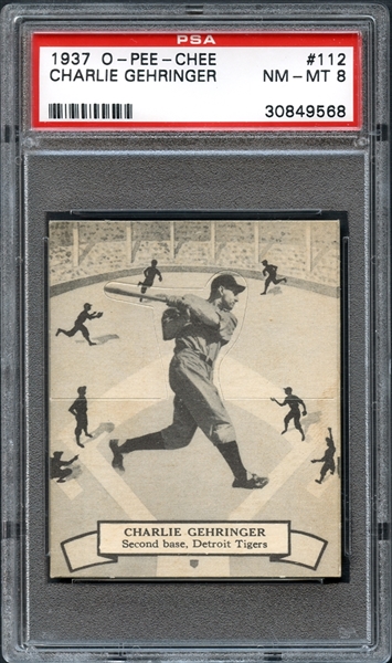 1937 O-Pee-Chee #112 Charlie Gehringer PSA 8 NM/MT