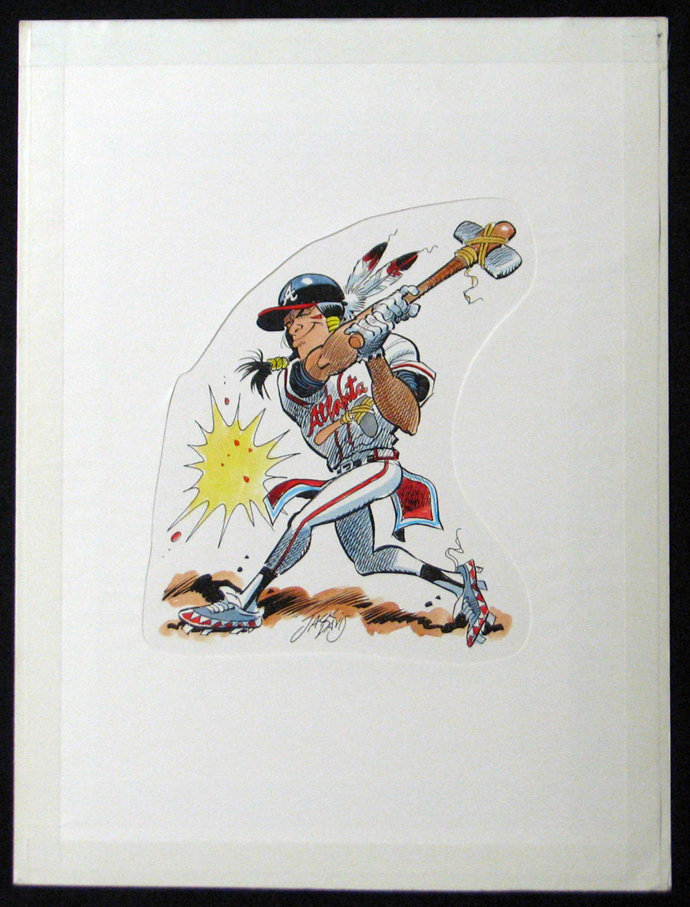 Jack Davis Atlanta Braves Baseball Illustration Original Art (Hot