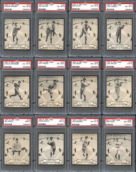1937 O-Pee-Chee Baseball Complete Set Completely PSA Graded #1 on PSA Set Registry With Amazing 9.13 GPA