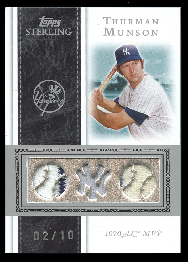 2008 Topps Sterling Thurman Munson Moments Triple Relic Card, Lot #44096