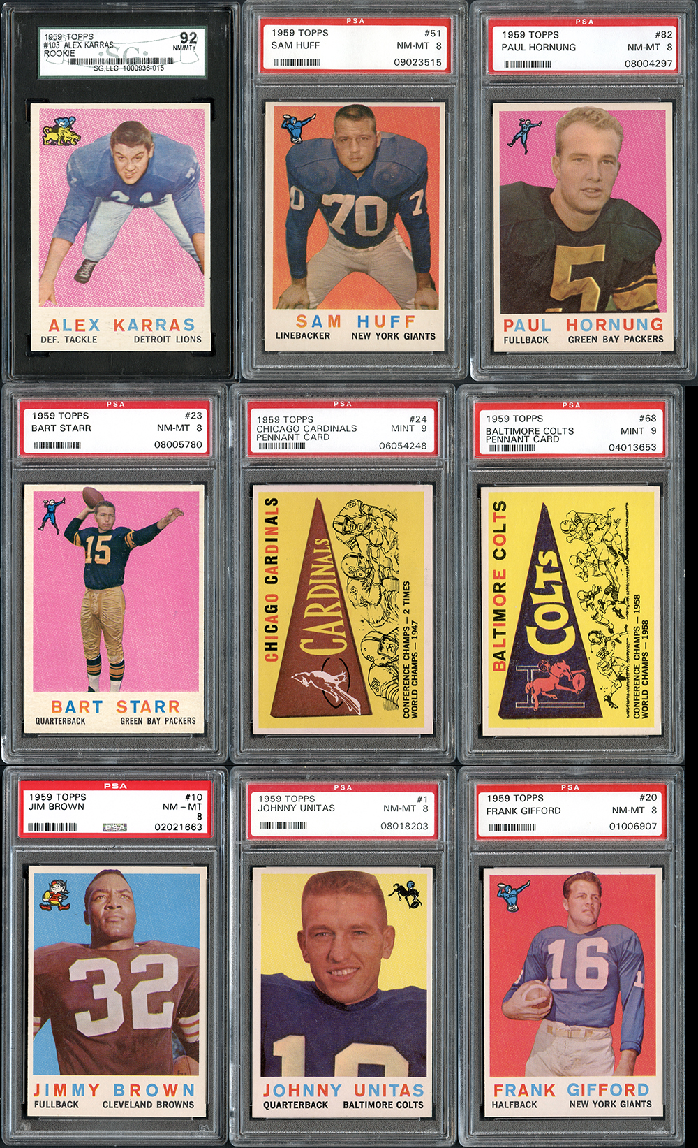 Lot Detail Topps Football Complete Set With Psa Graded And Near