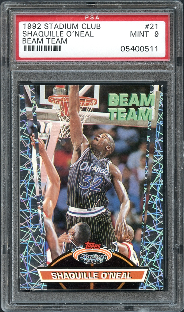 Lot Detail 1992 Stadium Club Beam Team 21 Shaquille O Neal PSA 9 MINT