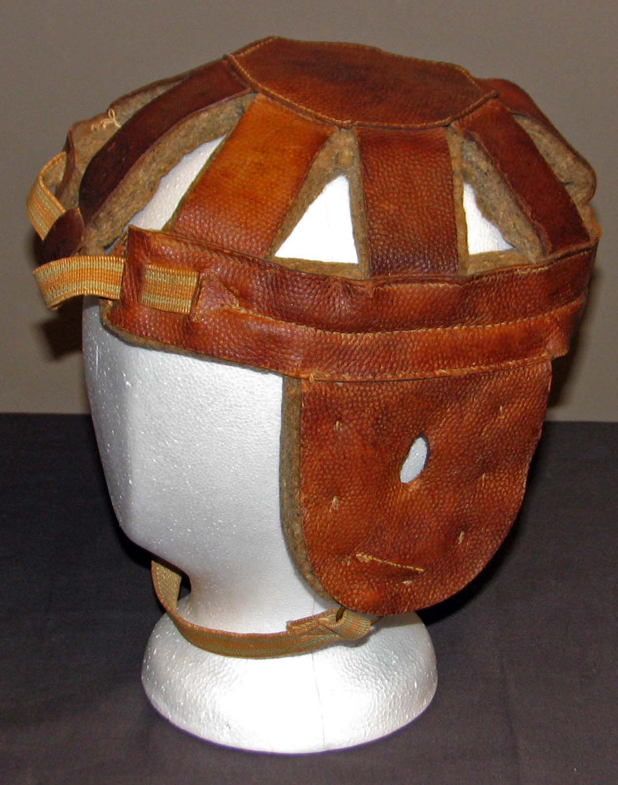 Lot Detail - Early 1900s Reach #4 8-Spoke Leather Football Helmet