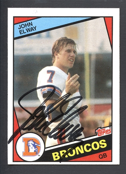 1984 Topps #63 John Elway Autographed Card
