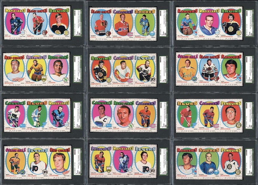 1971-72 Bazooka Hockey Panel Complete Set Each Card Highest Ever Graded Absolute Finest Set Known