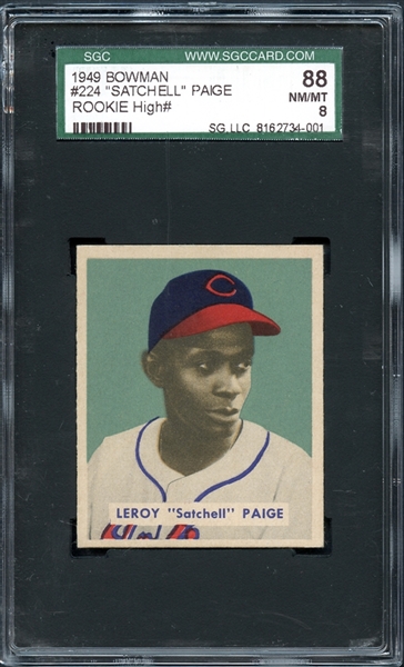 1949 Bowman #224 Satchell Paige SGC 88 NM/MT 8