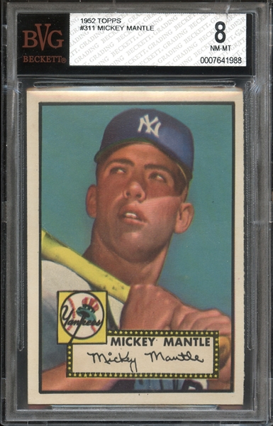 1952 Topps #311 Mickey Mantle BVG 8 NM/MT