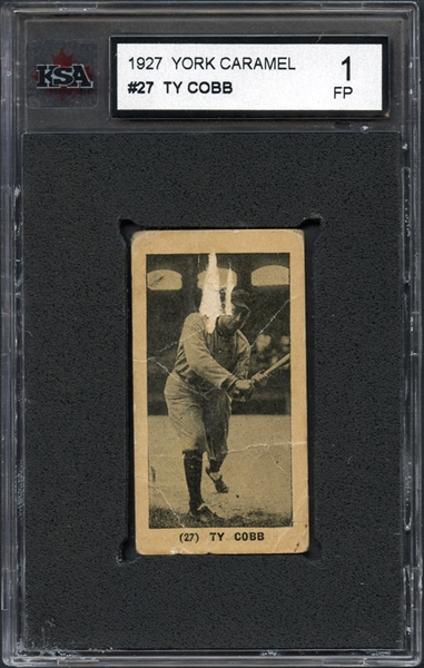 1927 York Caramel #27 Ty Cobb KSA 1 FP