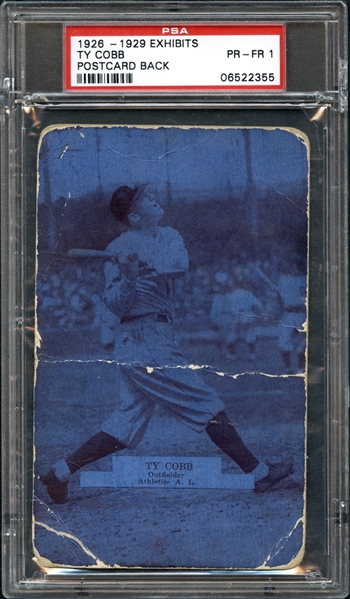 1926-1929 Exhibits Ty Cobb Postcard Back Athletics PSA 1 PR/FR
