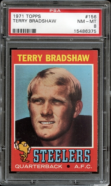 1971 Topps #156 Terry Bradshaw PSA 8 NM/MT