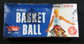 vintage basketball cards, 1961, fleer, unopened, wax box, bbce