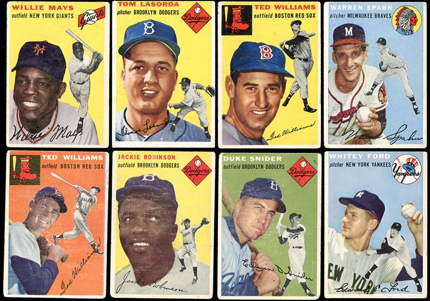 1954 Topps Baseball Near Complete Set (247/250)