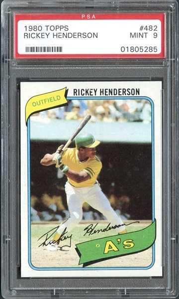 1980 Topps #482 Rickey Henderson PSA 9 MINT