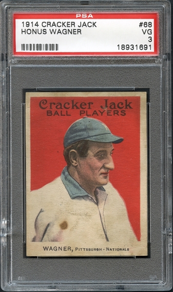 1914 Cracker Jack #68 Honus Wagner PSA 3 VG