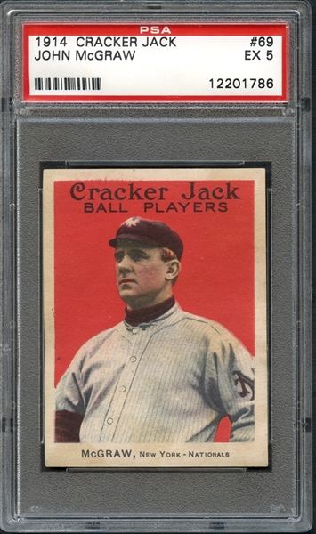 1914 Cracker Jack #69 John McGraw PSA 5 EX