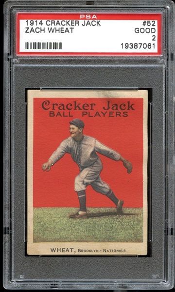 1914 Cracker Jack #52 Zach Wheat PSA 2 GOOD