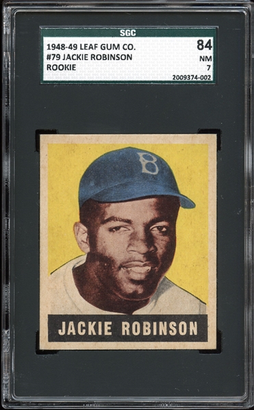 1948 Leaf #79 Jackie Robinson SGC 84 NM 7