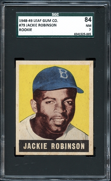 1948-49 Leaf Gum Co. #79 Jackie Robinson SGC 84 NM 7