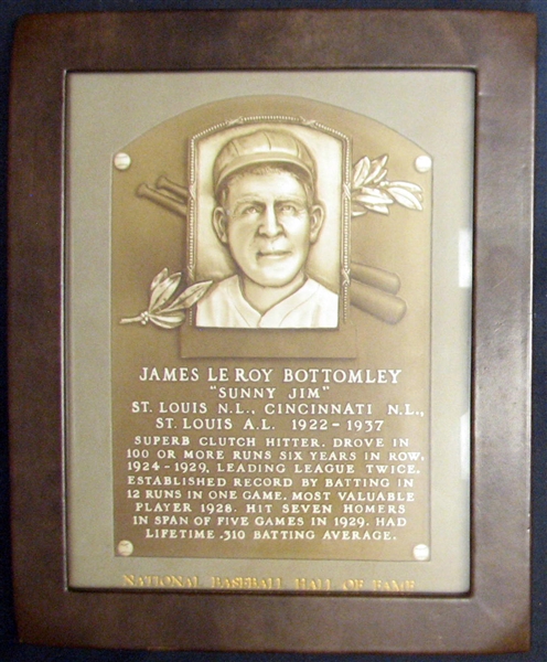 Jim Bottomleys Personal Hall of Fame Induction Plaque