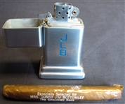 Jim Bottomleys Personal Engraved Lighter with Wrapped Cigar and Diamond Matchbooks