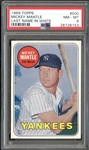 1969 Topps #500 Mickey Mantle Last Name in White PSA 8 NM/MT