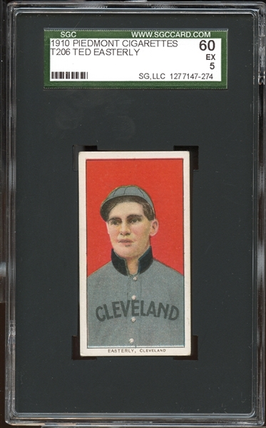 1909-11 T206 Piedmont 350/25 Ted Easterly SGC 60 EX 5