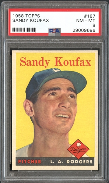 1958 Topps #187 Sandy Koufax PSA 8 NM/MT